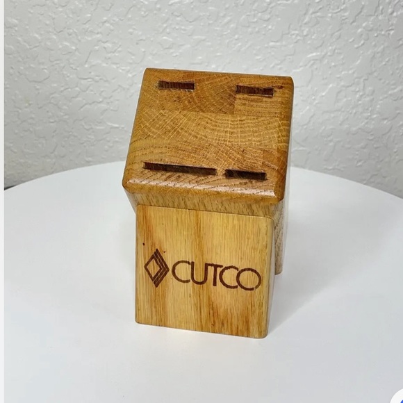 Cutco 4 Slot Gourmet Knife Block #1740 Solid Honey Oak - Block only - Picture 2 of 6